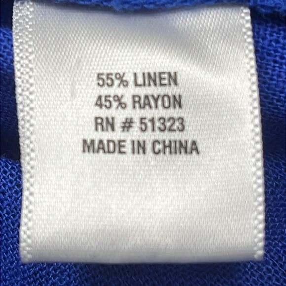 Vince Camuto Blue Wide Leg Linen Blend Elastic Waist Palazzo Pants Beachy Sz S - Picture 5 of 12